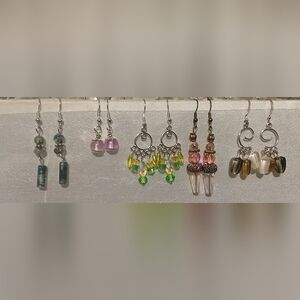 5 Pairs Of Handcrafted Multicolor Beaded Earrings